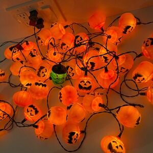 42+ Halloween String Lights Jack O Lantern &‎ Frankenstein Decoration Blow Mold